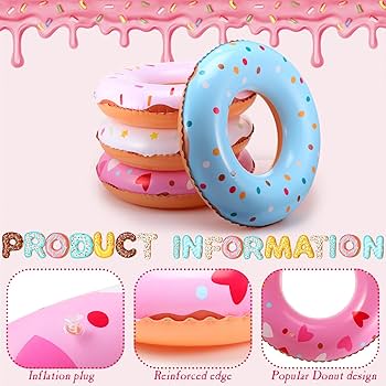 Amazon.co.jp: Blueweenly 子供用ドーナツプール 空気注入式浮き輪 8個